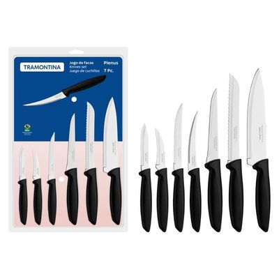 Jogo De Facas Tramontina Plenus Inox Preto 07pçs