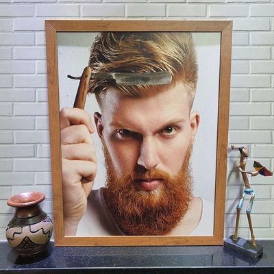 Quadros Barba Barbearia 35cmx45cm Modelo 1