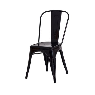 Kit 4 Cadeiras + 2 Banquetas Tolix Iron Design Preta Aço Industrial Sala Cozinha Jantar Bar Bistrô