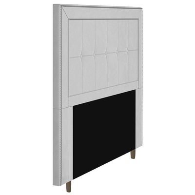 Cabeceira Box Casal Luxor 140cm Com Tachas E Frame Branco