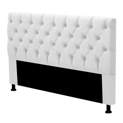 Cabeceira Cama Box Casal Cristal 140cm Corino Branco