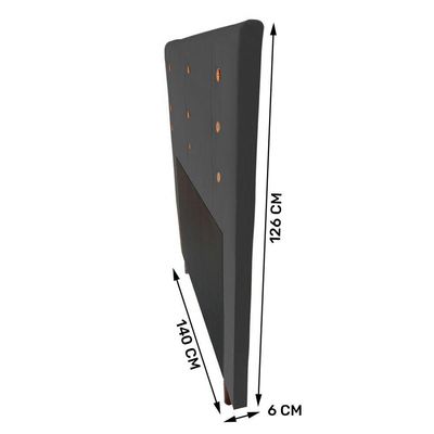 Cabeceira Cama Box Casal Roma 140cm Veludo Cinza