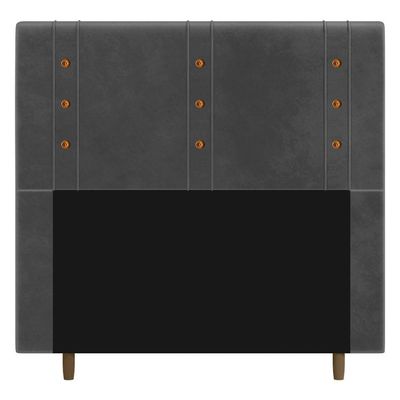 Cabeceira Cama Box Casal Roma 140cm Suede Cinza