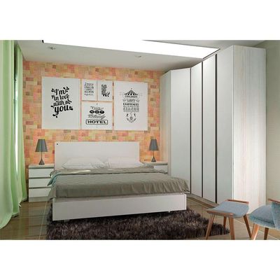 Quarto De Com Guarda Roupa Cabeceira E Mesa De Cabeceira