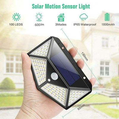 Luminária Energia Solar Cor Branco Quente 3 Funções 100 Led