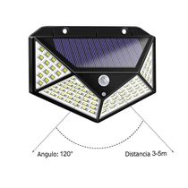 Luminária Solar 100 Leds Branco Quente 3 Unid. Parede