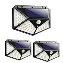 Luminária Solar 100 Leds Branco Quente 3 Unid. Parede
