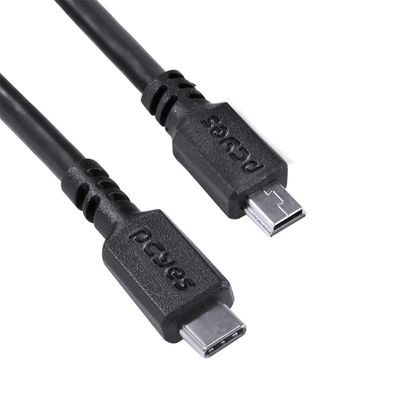 Cabo USB Tipo C para Mini USB B 2.0 para TYPE C Tipo C 1 Metro Preto - PUCMBP-1