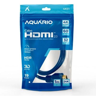 4K01 Cabo HDMI 2.0 4K 3D 19PINOS 1METRO