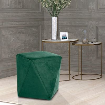 Puff Decorativo Ametista B-303 Veludo Verde - Domi
