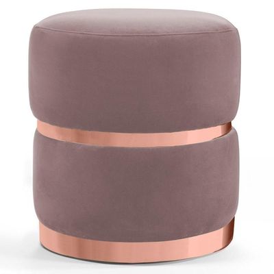 Puff Decorativo Com Cinto E Aro Rosê Round B-305 Rosê