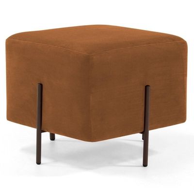 Puff Decorativo 45cm Base Aço Status B-262 Veludo Telha