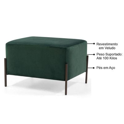 Puff Decorativo 60cm Base Aço Status Verde Musgo