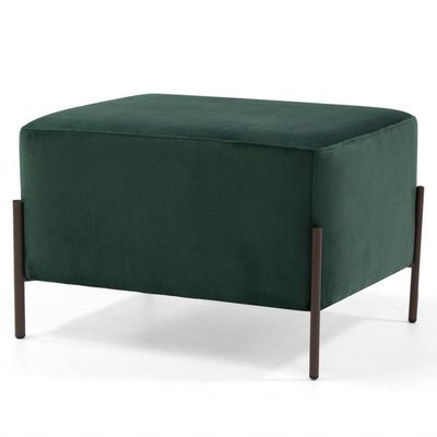 Puff Decorativo 60cm Base Aço Status Verde Musgo
