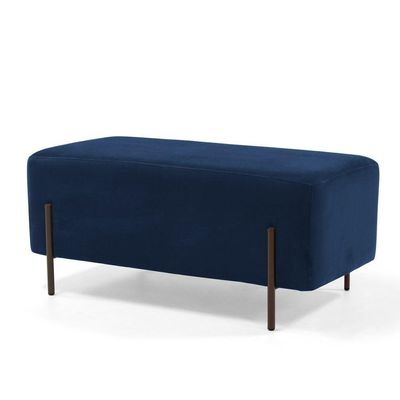 Puff Decorativo 90cm Base Aço Status B-304 Azul Marinho