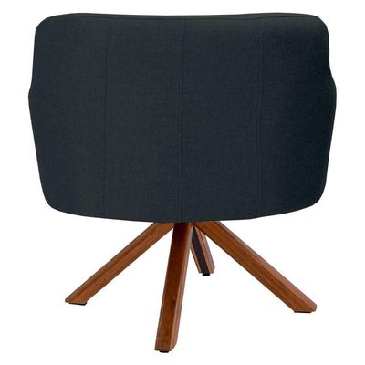 Kit 2 Poltronas Giratórias Base Madeira C-465 Chumbo
