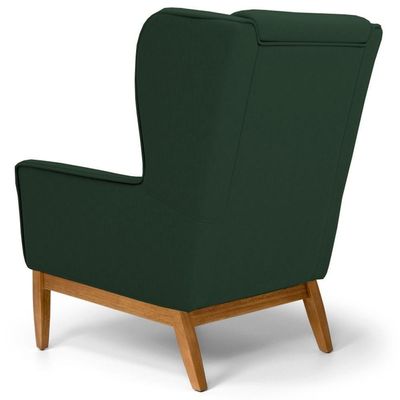 2 Poltronas Base Manu Madeira C-117 Linho Verde Domi