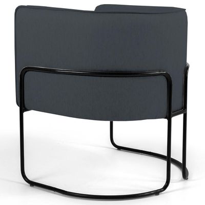 Poltrona Base Aço Betina B-317 Veludo Cinza - Domi