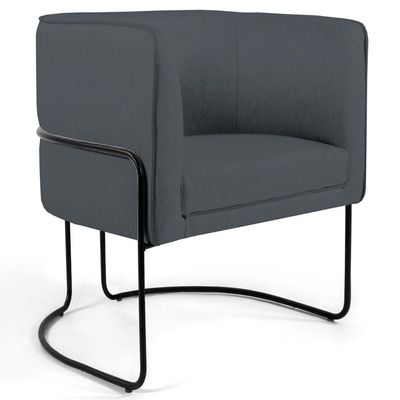 Poltrona Base Aço Betina C-03 Corano Cinza - Domi