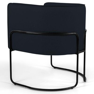 Poltrona Base Aço Betina B-300 Veludo Preto - Domi