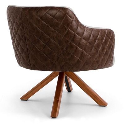 Poltrona Jade Base Giratória B-10 Corano Tressê Linho Bege