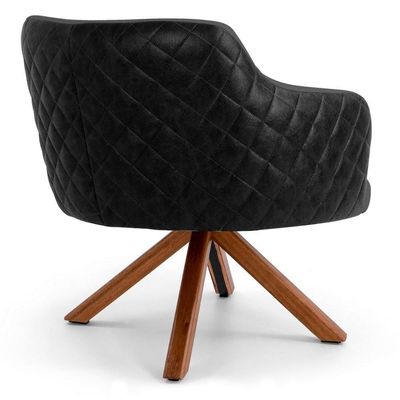 Poltrona Jade Base Giratória C-416 Corano Cinza Escuro