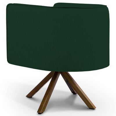 Kit 2 Poltronas Base Madeira Betina B-303 Veludo Verde Musgo