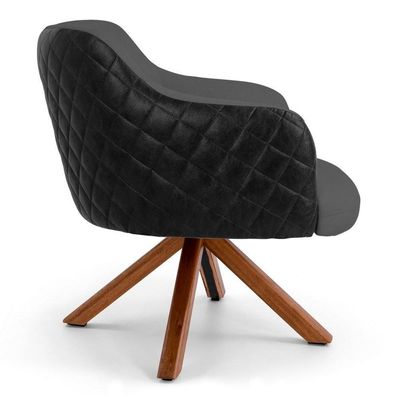 Poltrona Jade Base Giratória C-416 Corano Cinza Escuro