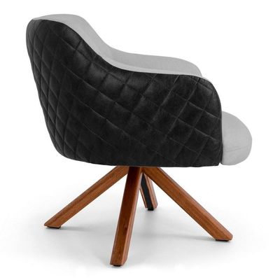 Poltrona Jade Base Giratória C-315 Corano Cinza Claro