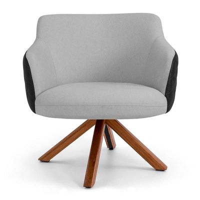 Poltrona Jade Base Giratória C-315 Corano Cinza Claro