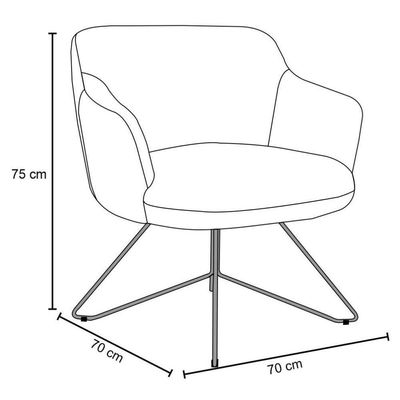 Poltrona Base Orby Fixa Jade C-469 Linho Mescla