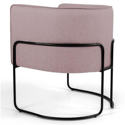 Kit 2 Poltronas  Base Aço Betina B-305 Veludo Rosê