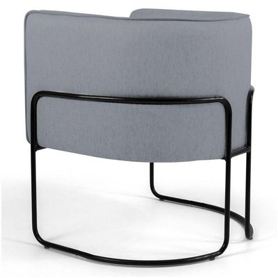 Kit 2 Poltronas Base Aço Betina C-416 Linho Cinza Escuro