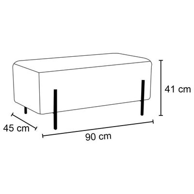 Kit 2 Puffs 90cm Base Aço Status B-309 Veludo Bege