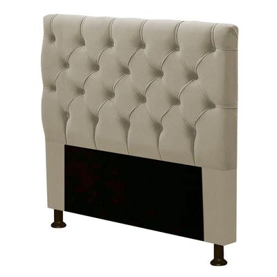 Cabeceira Cama Box Solteiro Cristal 90cm Corino Bege Areia