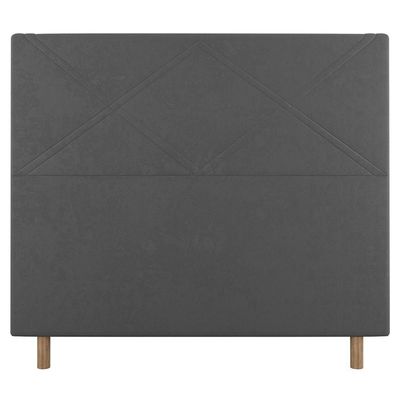 Cabeceira Cama Box Solteiro Cairo 90cm Veludo Cinza