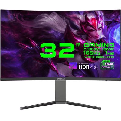Monitor Gamemax 32" Curvo GMX32C165Q 165HZ 1440P 1MS Preto