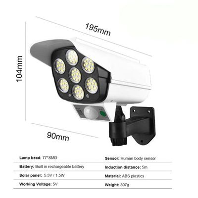 Luminaria Solar Camera Falsa Com Controle Sensor De Proximid
