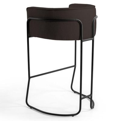 2 Banquetas Base Aço Preto Betina C-34 Marrom Domi