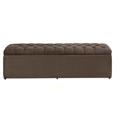 Báu Calçadeira Sapateira Dubai- Tamanho Viuva 1,28 Mt-suede Marrom