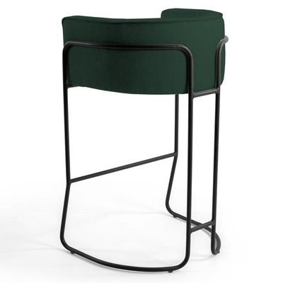 Kit 4 Banquetas Base Aço Preto C-117 Verde Musgo