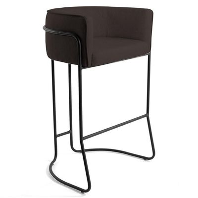 Banqueta Base Aço Preto Betina C-34 Corano Marrom - Domi