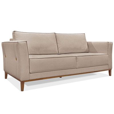 Kit 2 Poltronas e Sofá Living 2 Lugares 1,90m Vega Linho Cas
