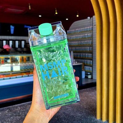 Garrafa Copo Squeeze Gel Canudo Bico Verde 400ml Congelante