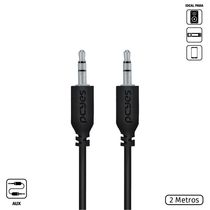 Cabo P2 3.5MM Macho para P2 3.5MM Macho 28AWG Puro Cobre 2 Metros - P35M-2