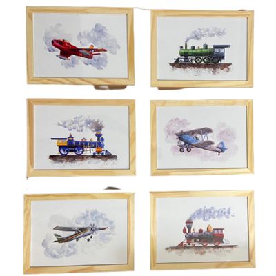 Quadro Infantil 6 un A4 vidro e pendurador