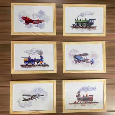 Quadro Infantil 6 un A4 vidro e pendurador