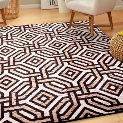 Tapete Flannel Sala Quarto Luxo Macio 2,00x1,40 Marrom