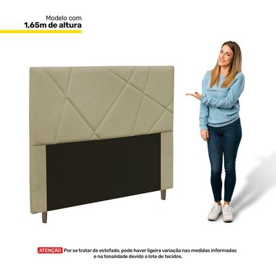 Cabeceira Cama Box Solteiro Mali 90cm Veludo Bege