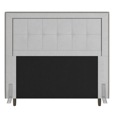Cabeceira Box Solteiro Luxor 90cm Com Tachas E Frame Branco